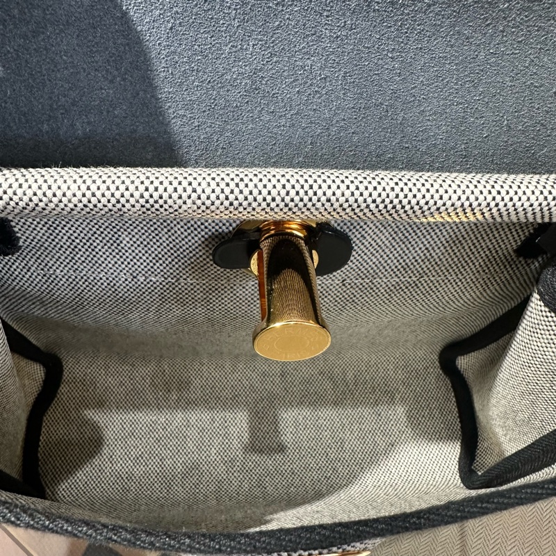 HERMES愛馬仕 Bolso Herbag Zip 20 金扣斜挎 帆布拼牛皮 單肩包 迷你-7