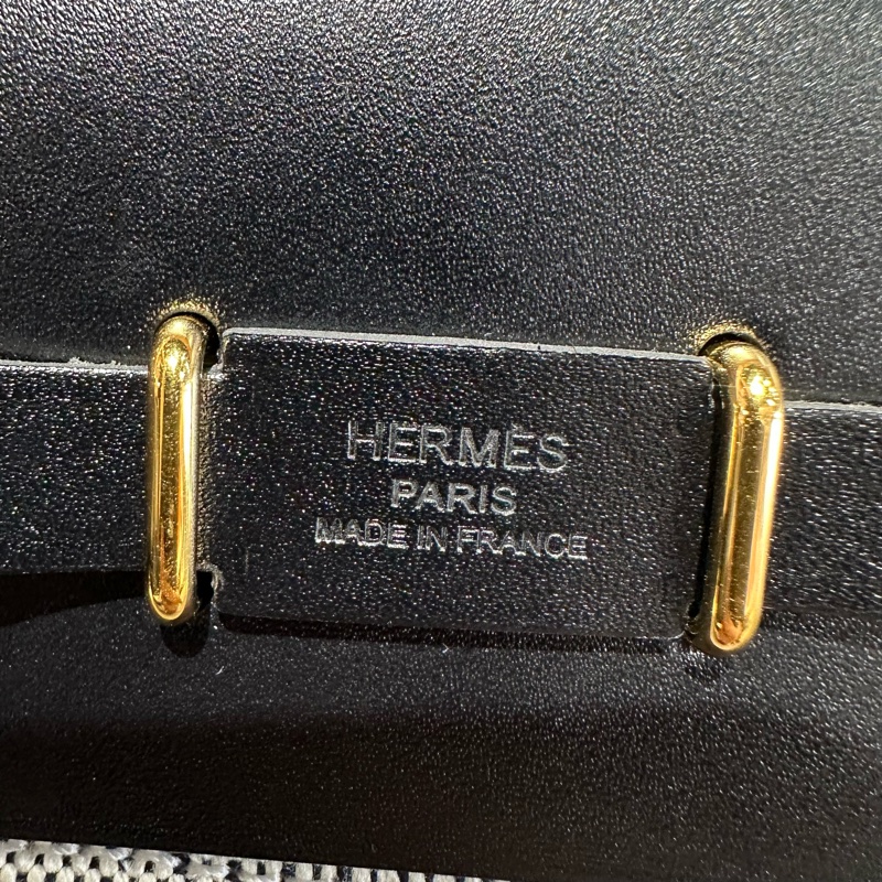 HERMES愛馬仕 Bolso Herbag Zip 20 金扣斜挎 帆布拼牛皮 單肩包 迷你-8