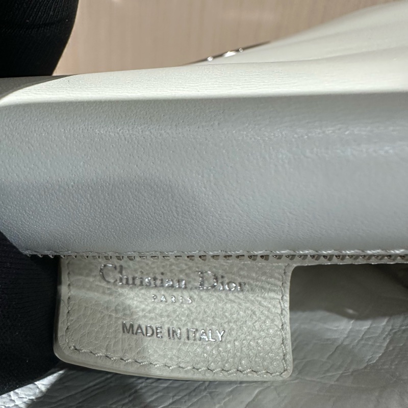 DIOR迪奧 Caro 藤格紋小牛皮 斜挎單肩包 白色-6