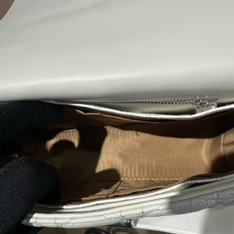 DIOR迪奧 Caro 藤格紋小牛皮 斜挎單肩包 白色-8