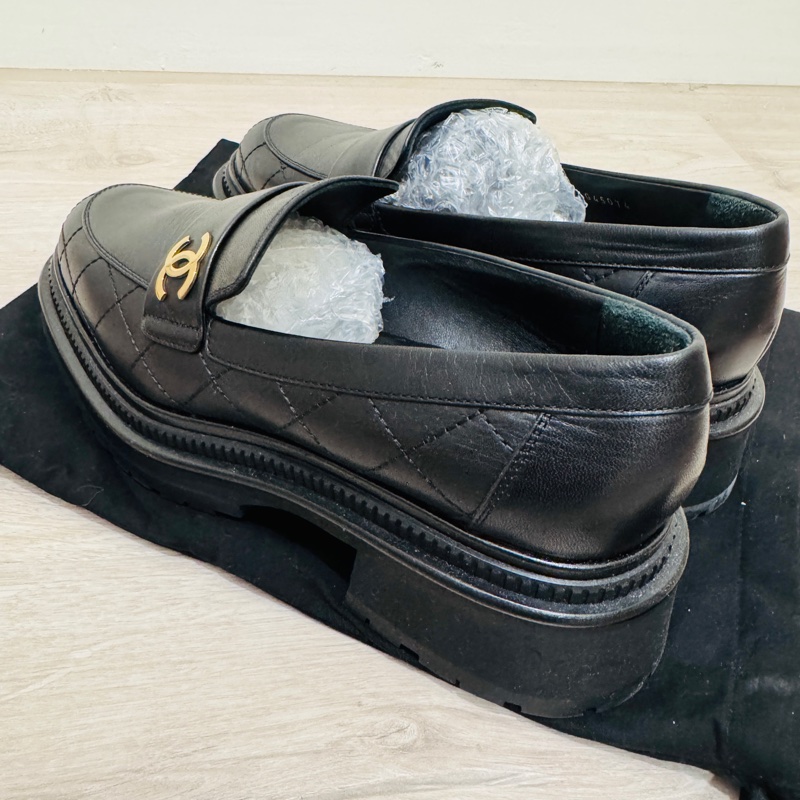 香奈兒菱格紋粗根樂福鞋 39.5-3