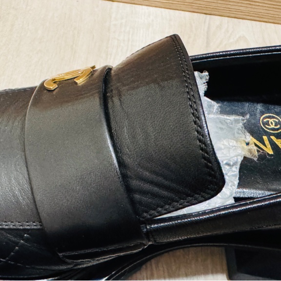 香奈兒菱格紋粗根樂福鞋 39.5-6