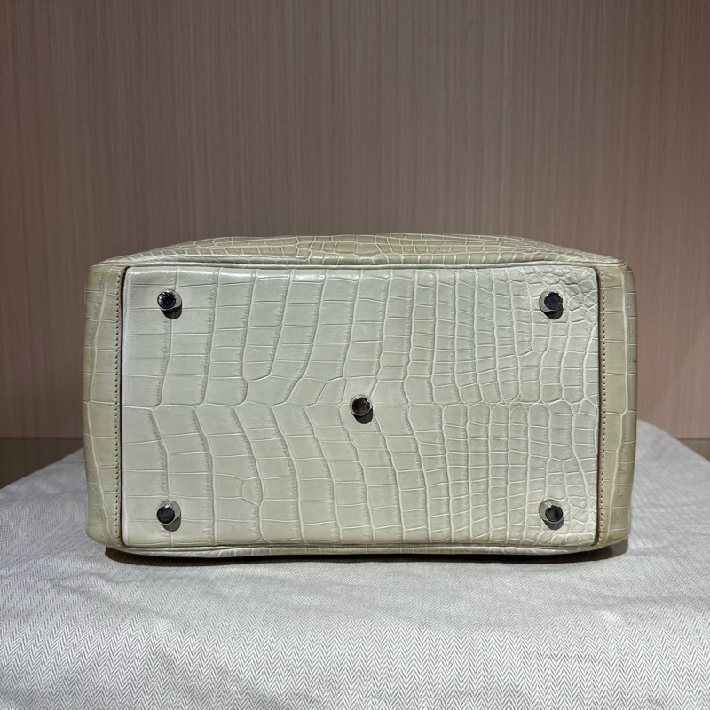 HERMES愛馬仕 Lindy 30 銀扣  冰川白鰐魚皮-4