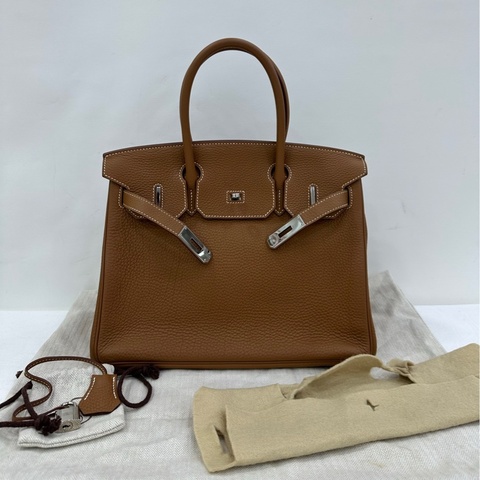 HERMES 愛馬仕 Birkin 30 37金棕銀扣 Togo皮 框Q