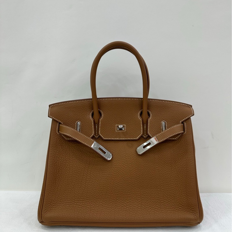 HERMES 愛馬仕 Birkin 30 37金棕銀扣 Togo皮 框Q-1