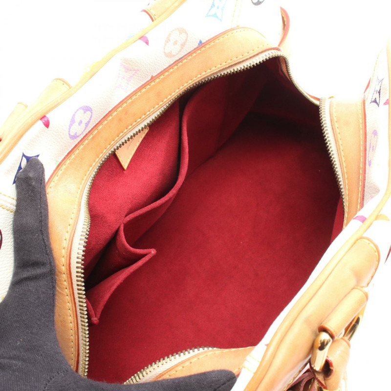 路易威登 Claudia 手提包 M40193 Monogram Multicolore 白色皮革 二手-2