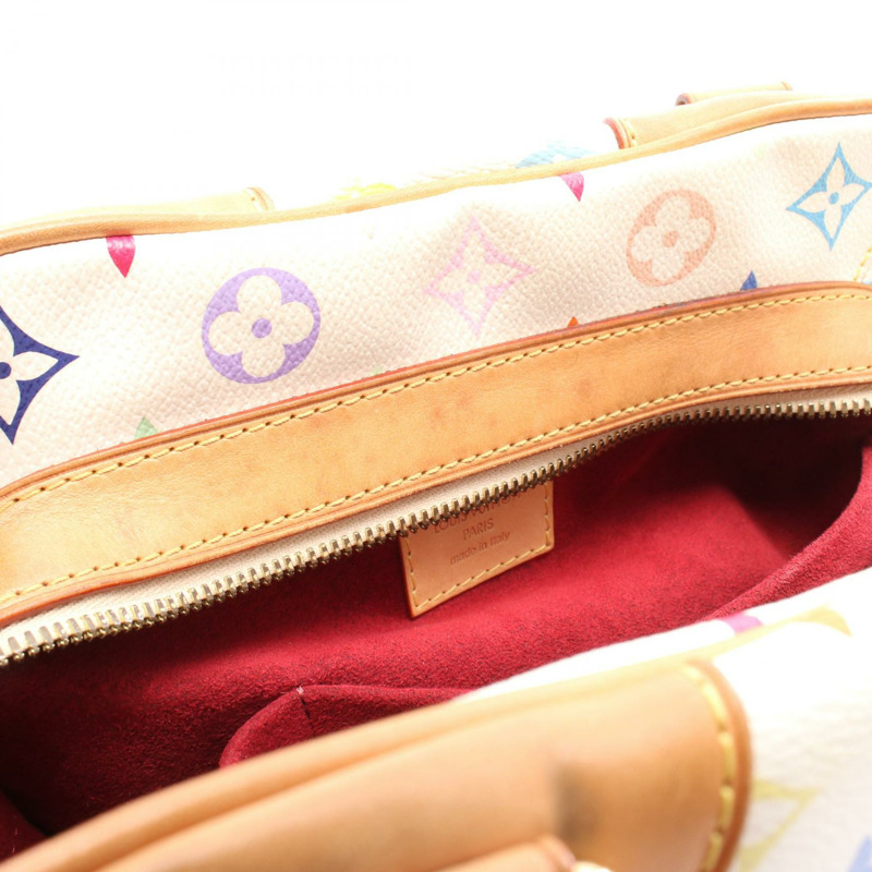 路易威登 Claudia 手提包 M40193 Monogram Multicolore 白色皮革 二手-5