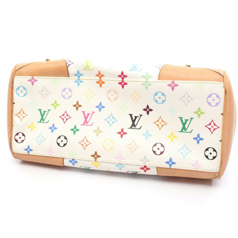 路易威登 Claudia 手提包 M40193 Monogram Multicolore 白色皮革 二手-10