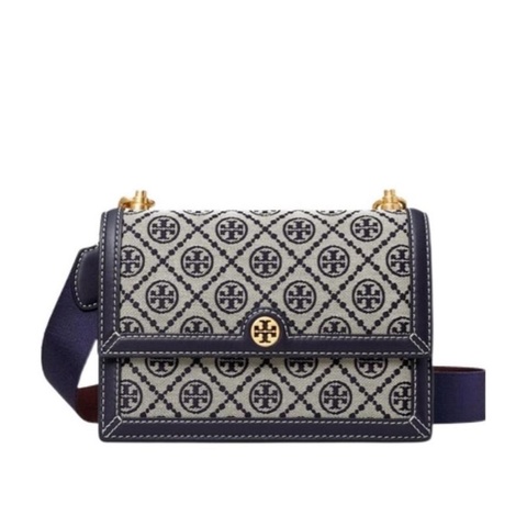 Tory Burch 女士 T MONOGRAM 小號提花單肩包均碼碼23cm*9cm*15cm