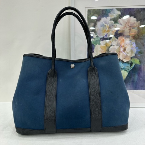 Hermes爱马仕帆布Garden party36花园手提包 T刻