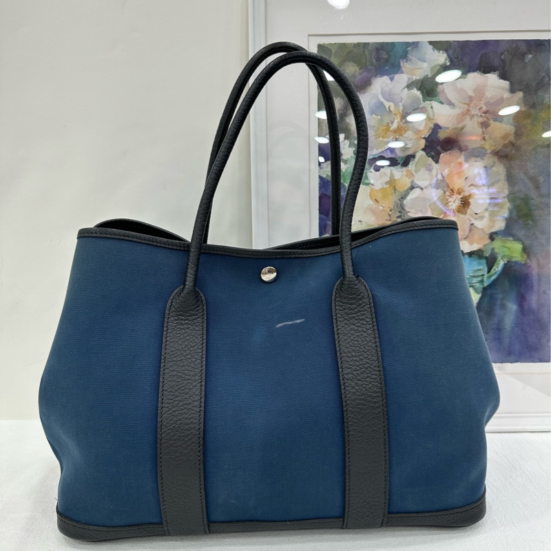 Hermes爱马仕帆布Garden party36花园手提包 T刻-1