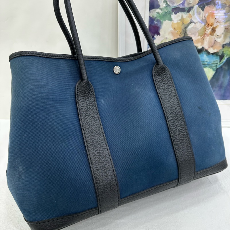 Hermes爱马仕帆布Garden party36花园手提包 T刻-5