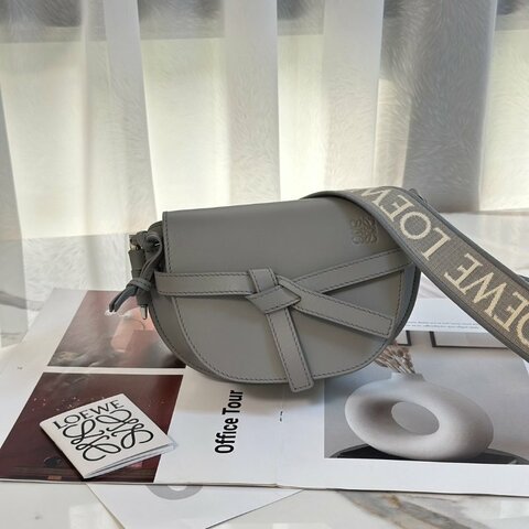 LOEWE Gate dual馬鞍包 - mini灰