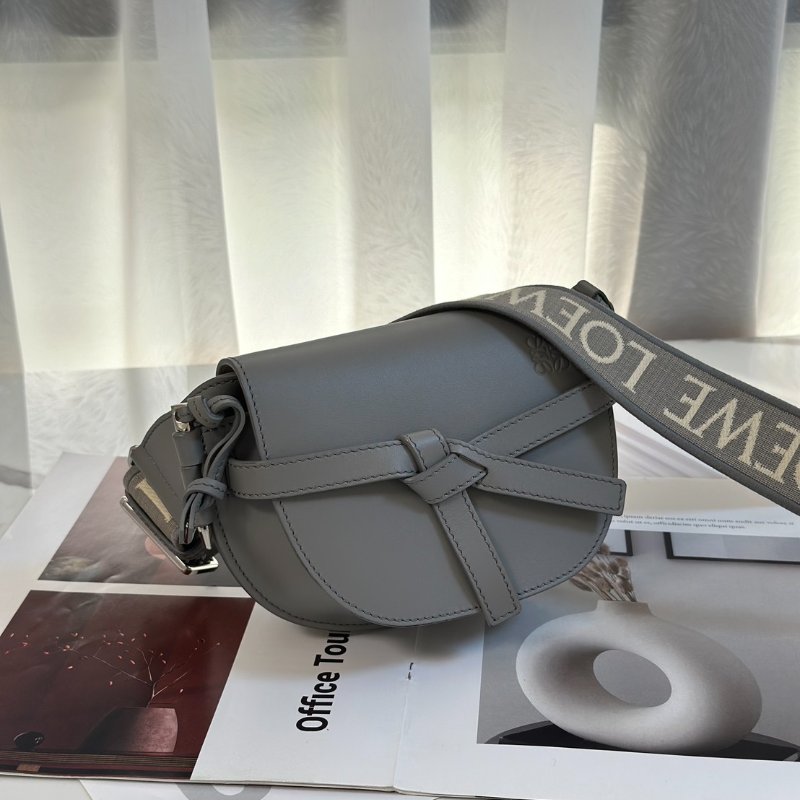 LOEWE Gate dual馬鞍包 - mini灰-2