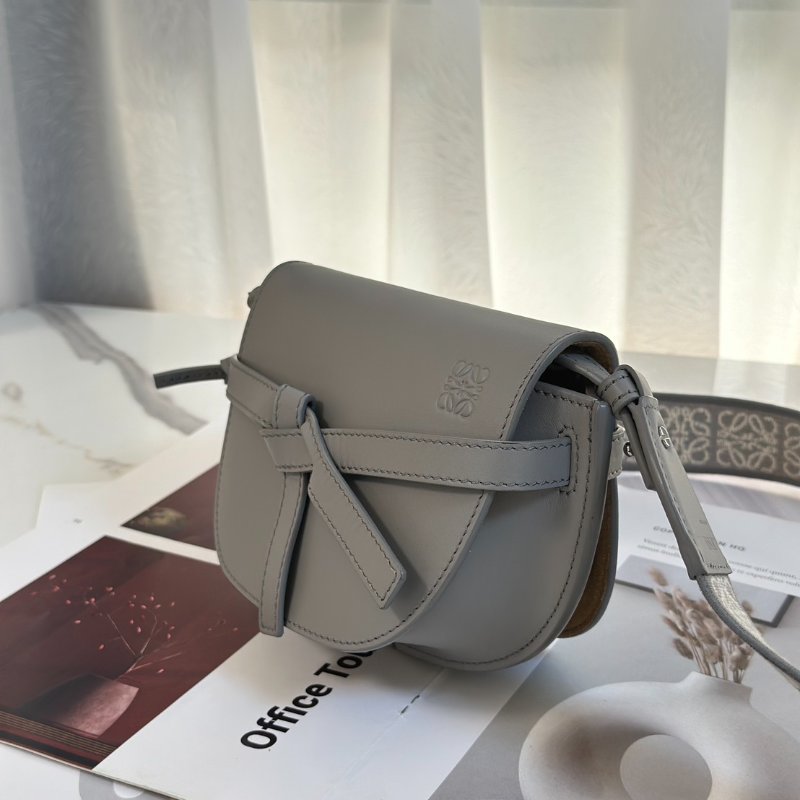LOEWE Gate dual馬鞍包 - mini灰-3