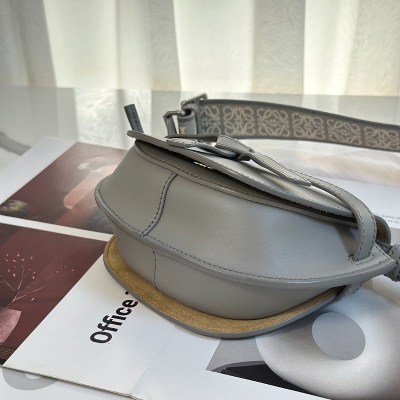 LOEWE Gate dual馬鞍包 - mini灰-5