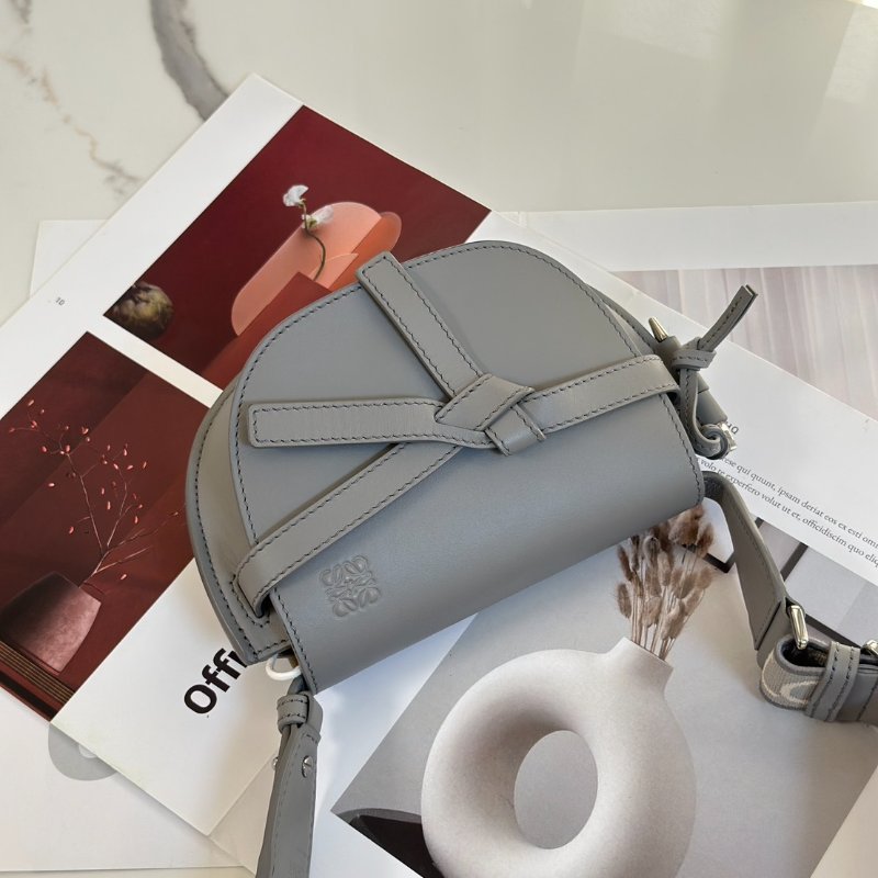 LOEWE Gate dual馬鞍包 - mini灰-6