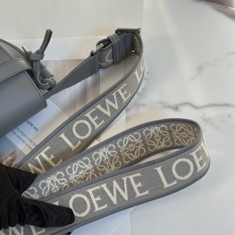 LOEWE Gate dual馬鞍包 - mini灰-8