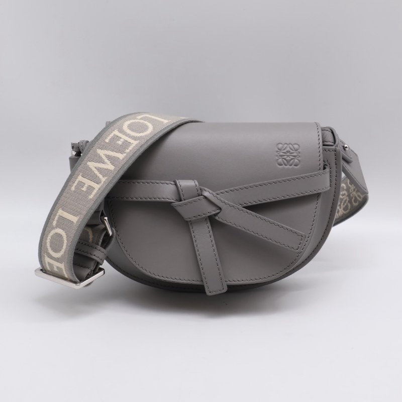 LOEWE Gate dual馬鞍包 - mini灰-0