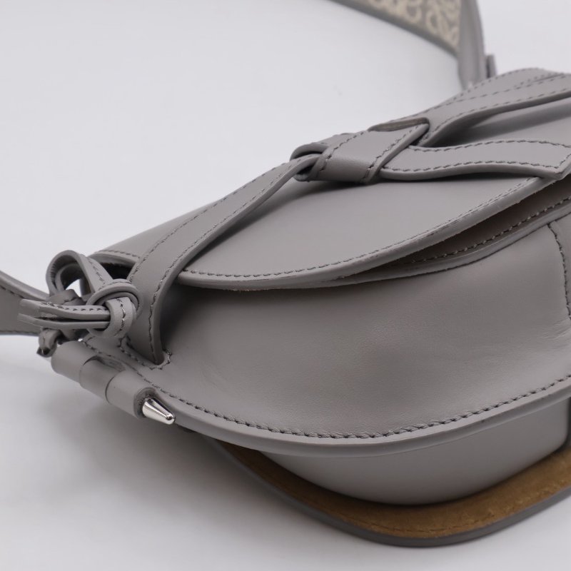 LOEWE Gate dual馬鞍包 - mini灰-8