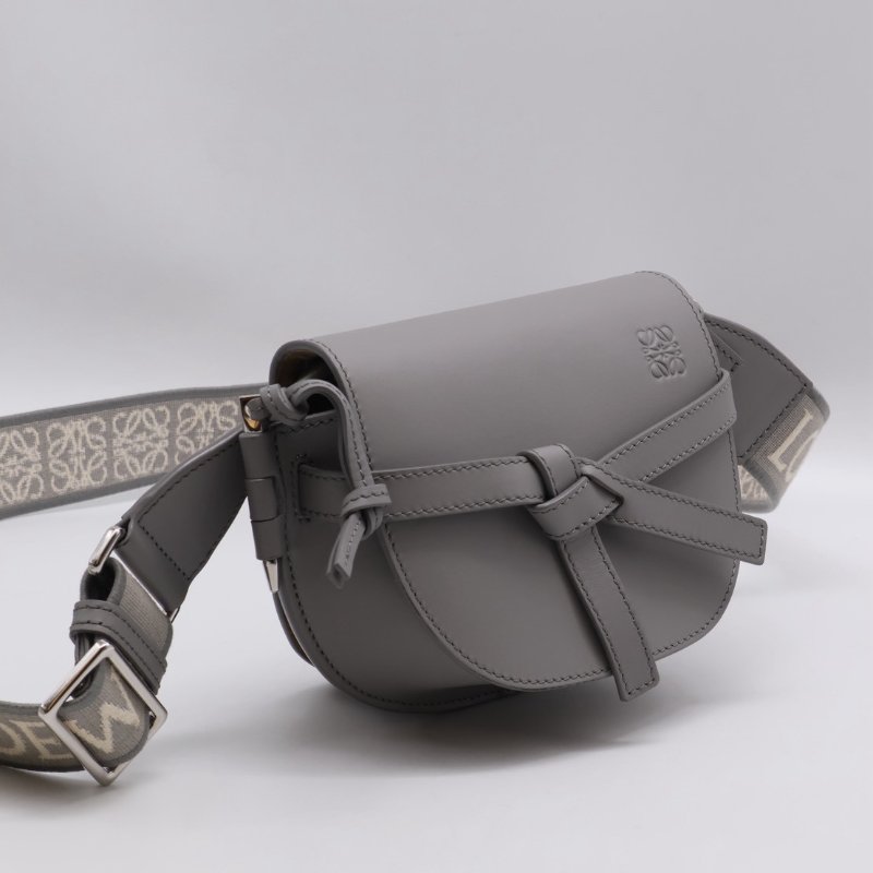 LOEWE Gate dual馬鞍包 - mini灰-10