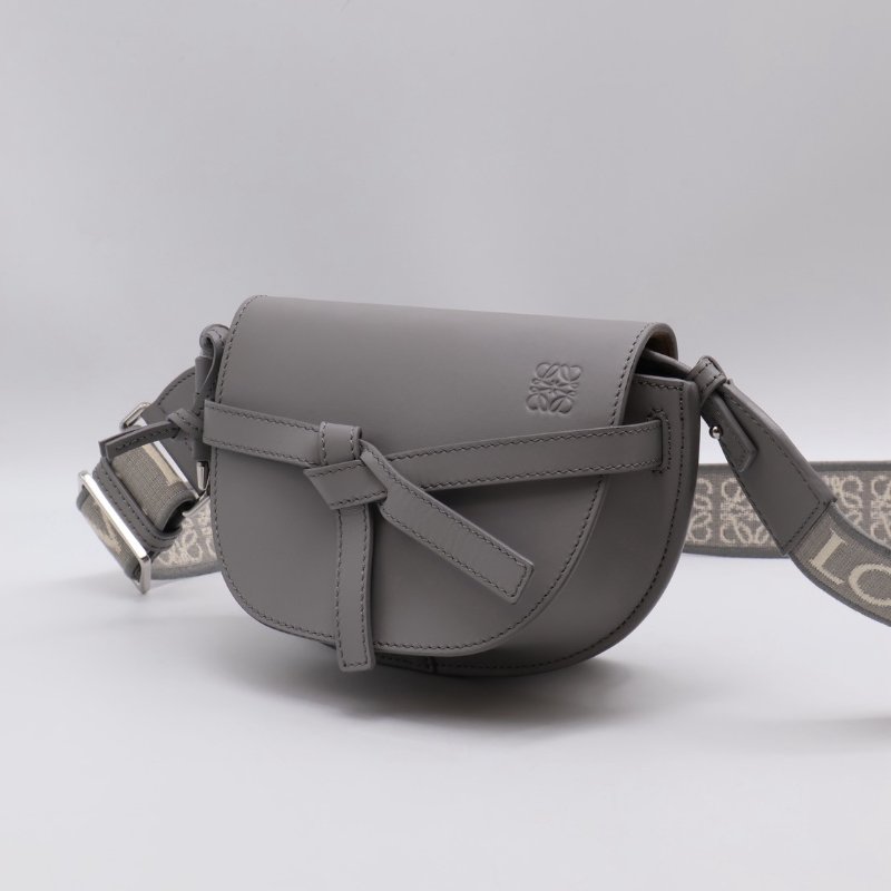 LOEWE Gate dual馬鞍包 - mini灰-11