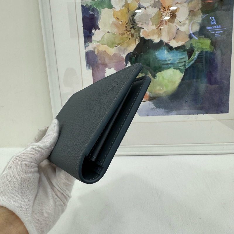 LV 長版皮夾 卡包 Brazza 藍色taiga牛皮 對折款 多卡槽 尺寸19×10-3