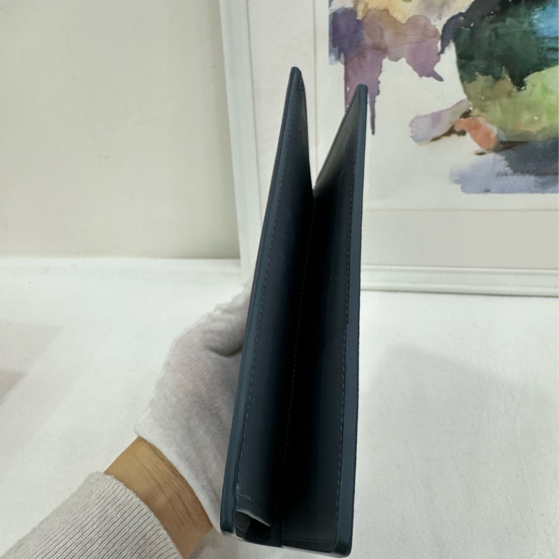 LV 長版皮夾 卡包 Brazza 藍色taiga牛皮 對折款 多卡槽 尺寸19×10-6