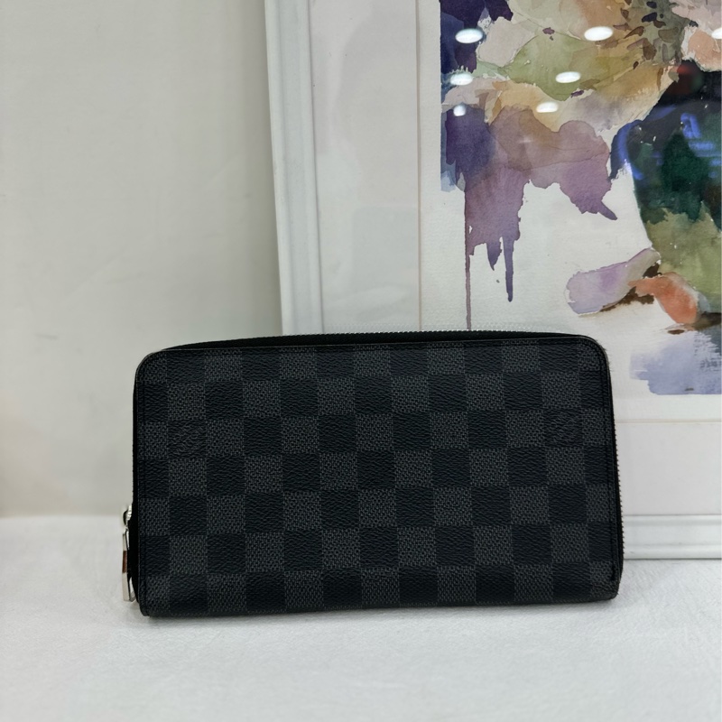 LV棋盤格長版皮夾 黑色Damier 經典款-0