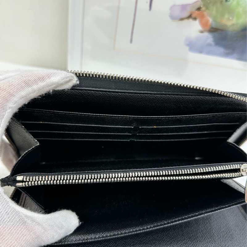 LV棋盤格長版皮夾 黑色Damier 經典款-5