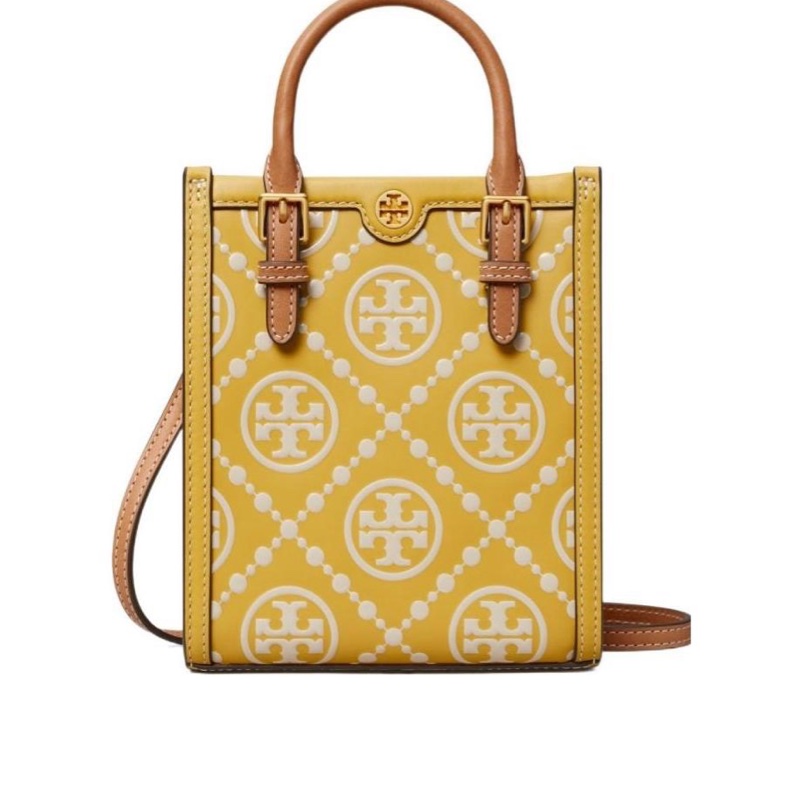 Tory Burch 女士 T Monogram迷你琴譜托特包單肩包均碼碼長:16cm，寬：6.5cm,高：18.5cm-0