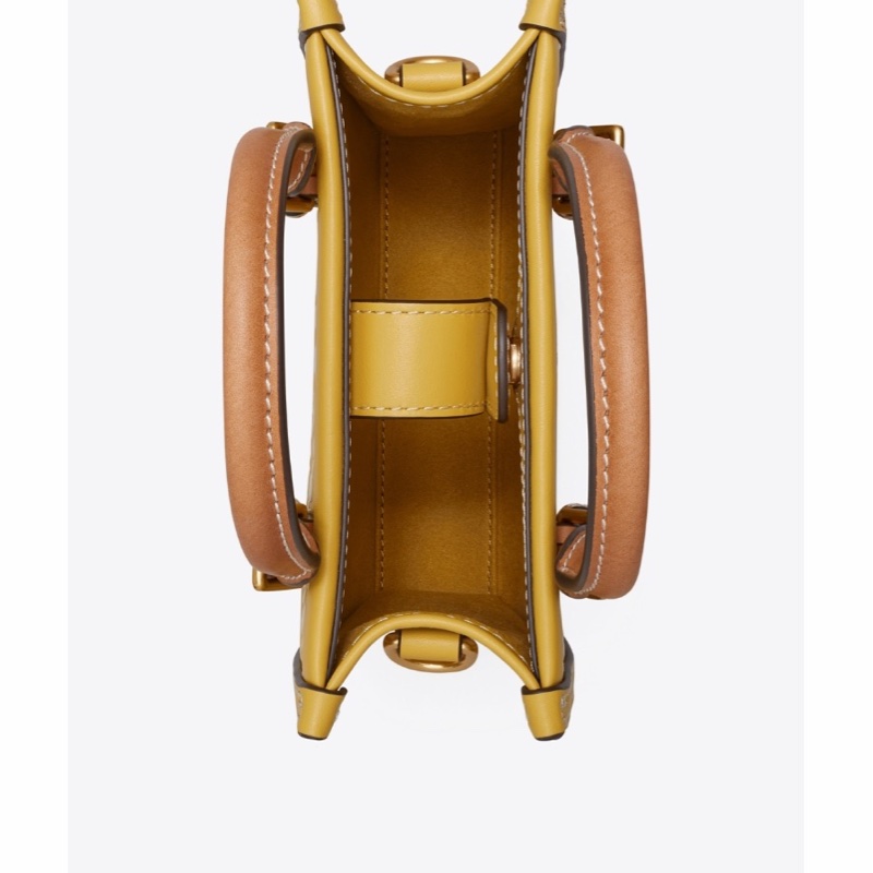 Tory Burch 女士 T Monogram迷你琴譜托特包單肩包均碼碼長:16cm，寬：6.5cm,高：18.5cm-1