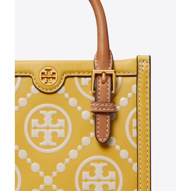 Tory Burch 女士 T Monogram迷你琴譜托特包單肩包均碼碼長:16cm，寬：6.5cm,高：18.5cm-2