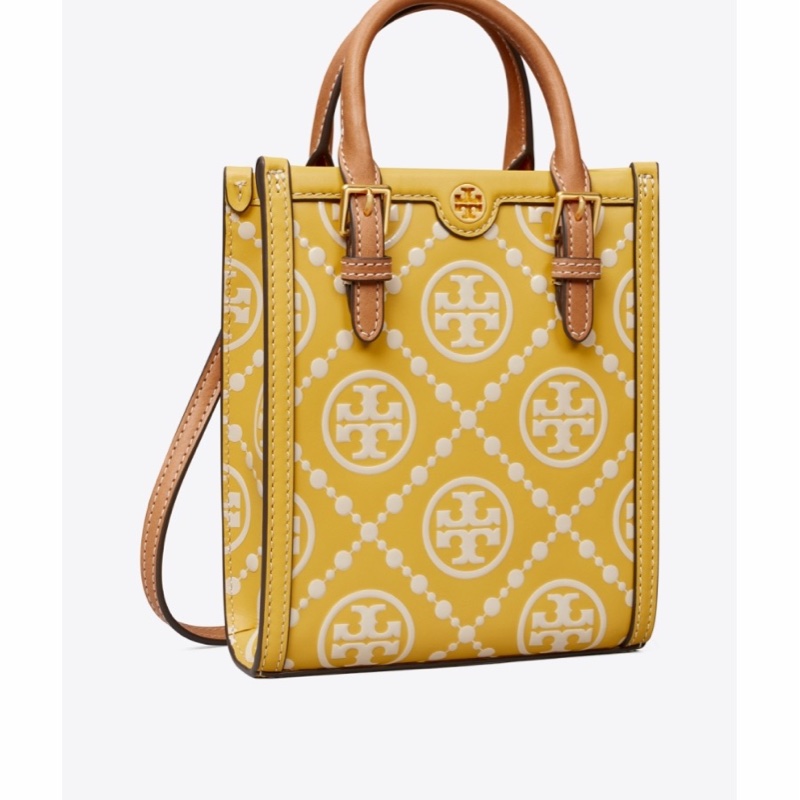 Tory Burch 女士 T Monogram迷你琴譜托特包單肩包均碼碼長:16cm，寬：6.5cm,高：18.5cm-3