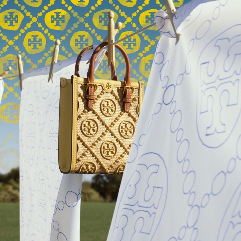 Tory Burch 女士 T Monogram迷你琴譜托特包單肩包均碼碼長:16cm，寬：6.5cm,高：18.5cm-4