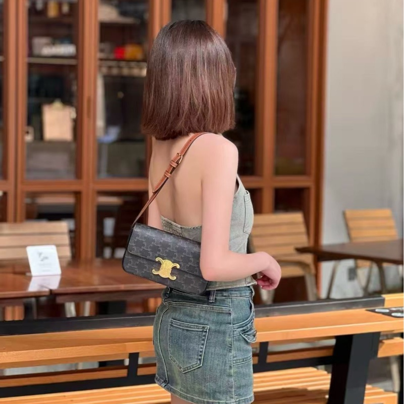 CELINE / 賽琳凱旋門老花腋下包,經典Triomphe系列 牛皮材質,尺寸:20*12*4cm-9