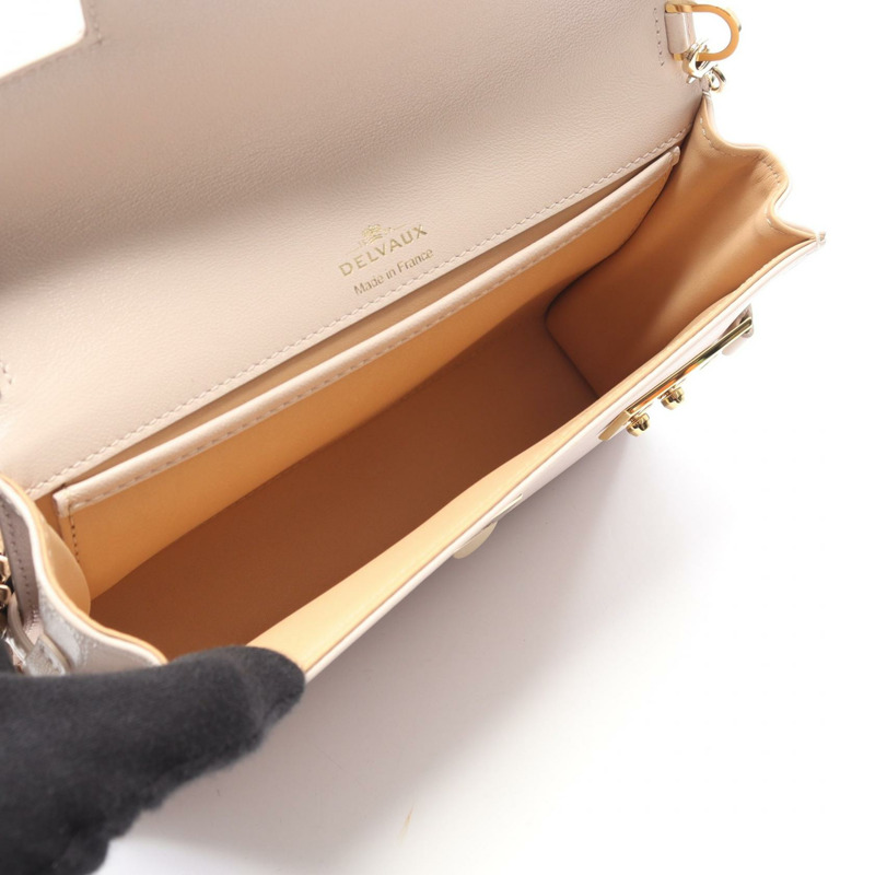 Delvaux Tempet Pochette 鏈條斜挎包 粉紅色皮革 二手 女士-2