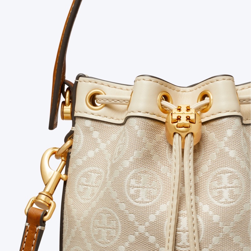 Tory Burch 女士 T MONOGRAM 提花迷你水桶包均碼碼常規、14cm*11cm*18cm-4
