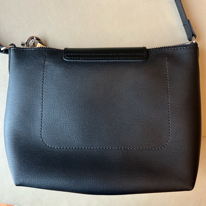 Longchamp 黑色真皮肩背包-3