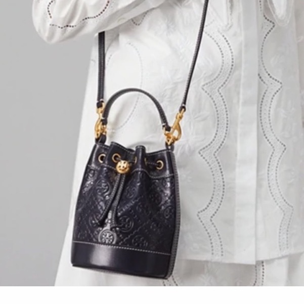 Tory Burch 女士 壓花 T 字母圖案斜挎包均碼碼18cm*8.2cm*14cm-5