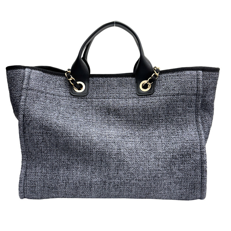 藍灰色 草編 Deauville 兩用包 購物包【CHANEL 香奈兒】-2