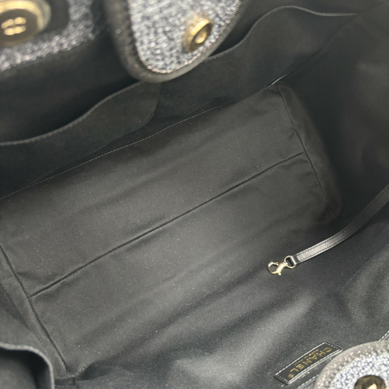 藍灰色 草編 Deauville 兩用包 購物包【CHANEL 香奈兒】-4