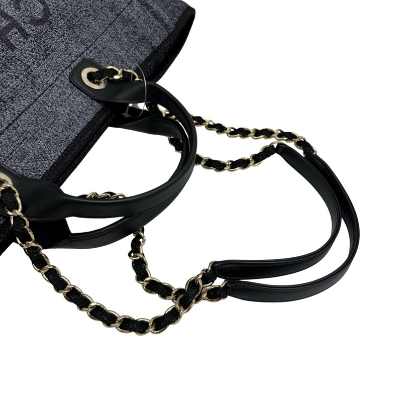 藍灰色 草編 Deauville 兩用包 購物包【CHANEL 香奈兒】-11