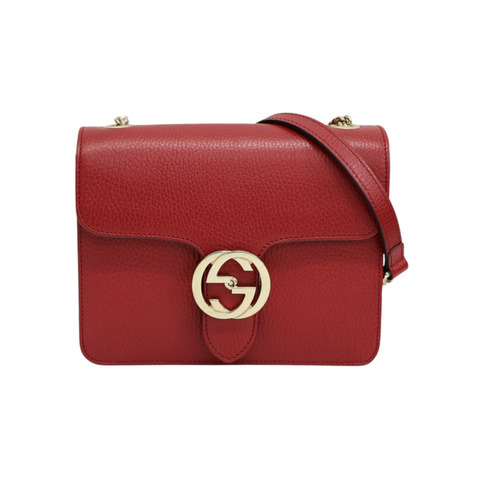 紅色牛皮 Interlocking 肩背包 510304【GUCCI 古馳】 510304