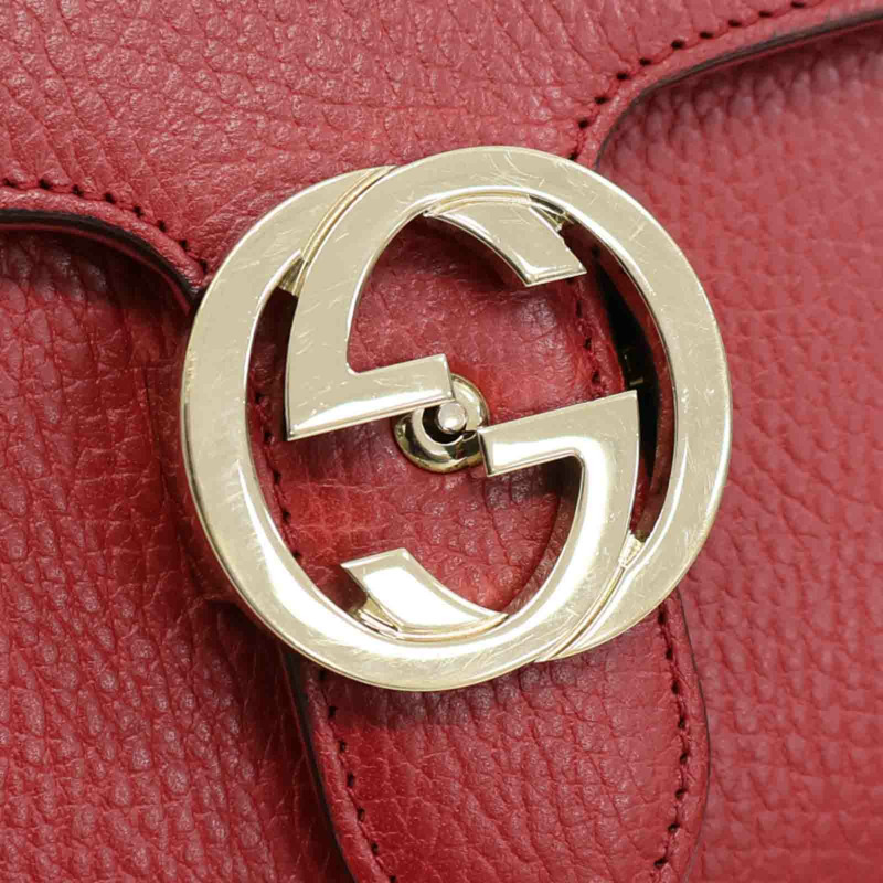 紅色牛皮 Interlocking 肩背包 510304【GUCCI 古馳】 510304-15