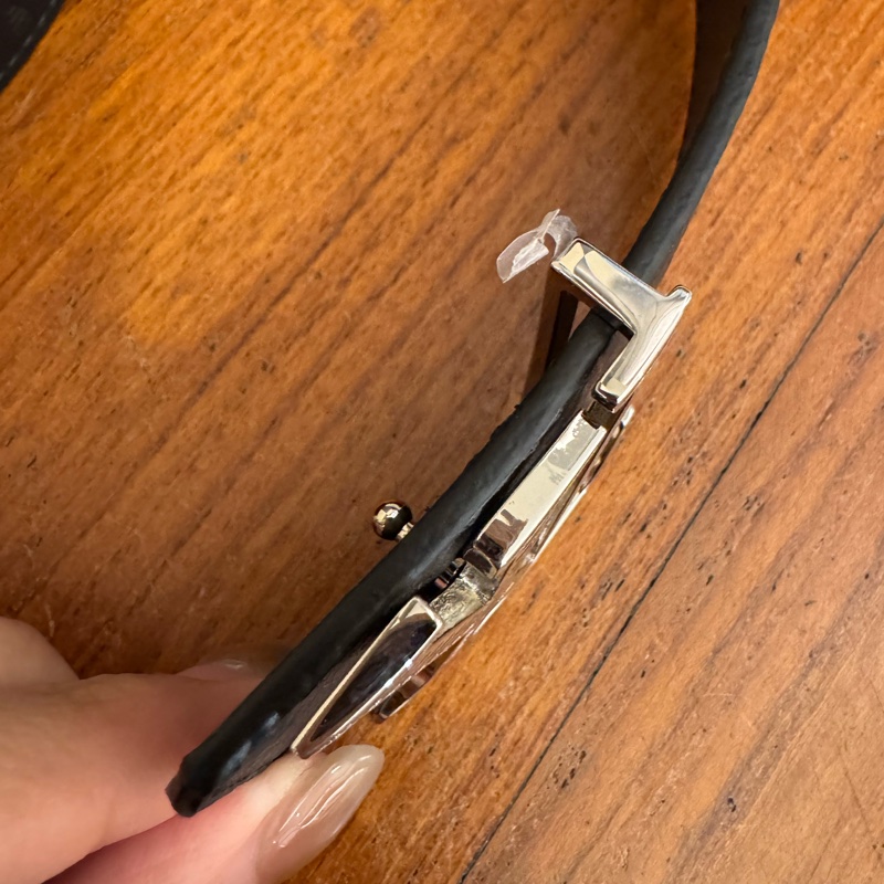 LV M0717Q銀線條logo壓紋皮帶110cm  超特別的款式✨-5