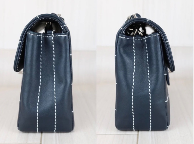 「JL精品代購」98新 Chanel 冰格黑銀cf 海軍藍-3