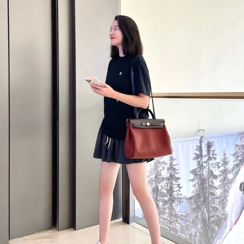 HERMES Herbag zip 31 - 愛馬仕紅 / 烏木金 Z-1