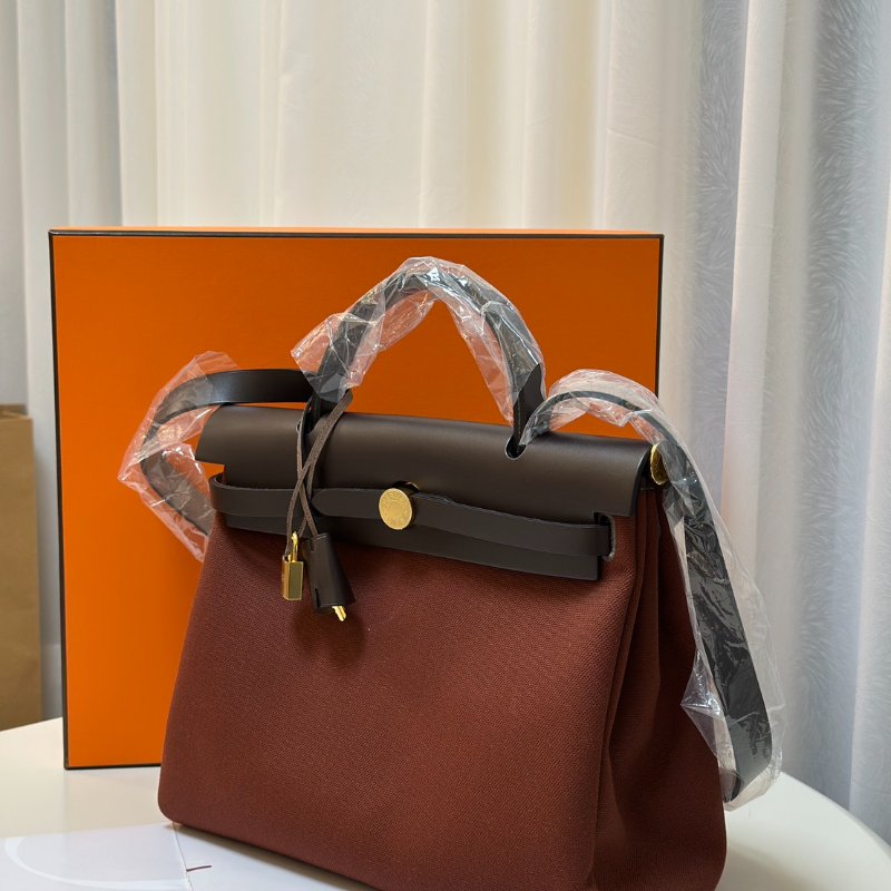 HERMES Herbag zip 31 - 愛馬仕紅 / 烏木金 Z-3