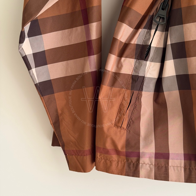 二手特別降價🖤Burberry格紋連帽外套/Burberry連帽風衣夾克/Burberry防風外套/Burberry收腰外套/Burberry外套（深棕/8049804）🖤無花果精品-3